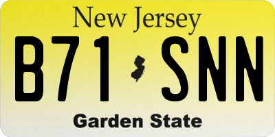 NJ license plate B71SNN