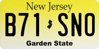 NJ license plate B71SNO