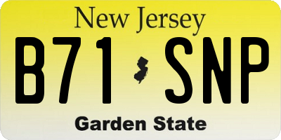 NJ license plate B71SNP