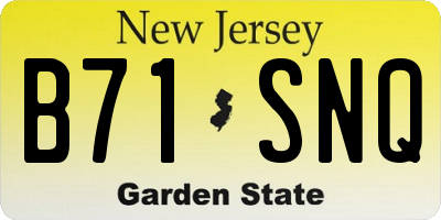 NJ license plate B71SNQ