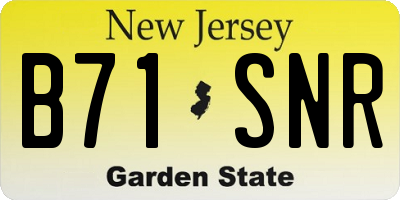 NJ license plate B71SNR