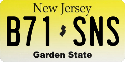 NJ license plate B71SNS