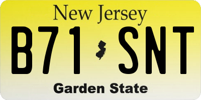 NJ license plate B71SNT