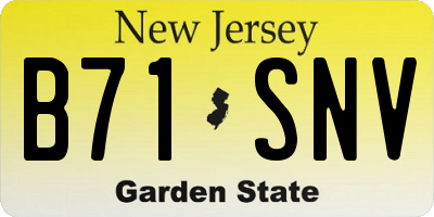 NJ license plate B71SNV