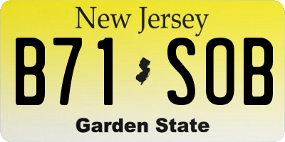 NJ license plate B71SOB