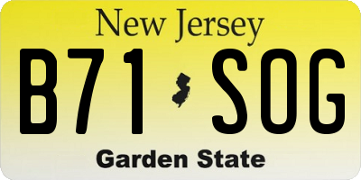 NJ license plate B71SOG