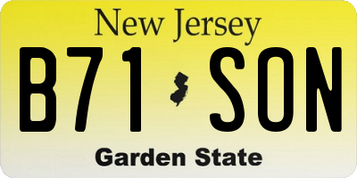 NJ license plate B71SON