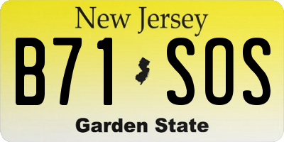 NJ license plate B71SOS