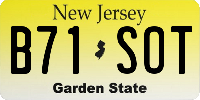NJ license plate B71SOT