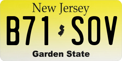 NJ license plate B71SOV