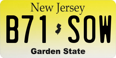 NJ license plate B71SOW