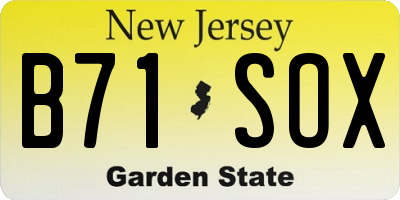 NJ license plate B71SOX