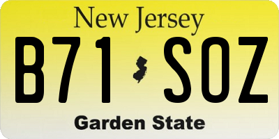 NJ license plate B71SOZ