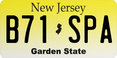 NJ license plate B71SPA