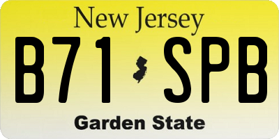 NJ license plate B71SPB