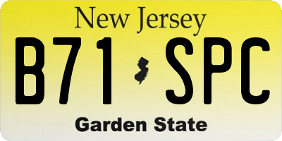 NJ license plate B71SPC