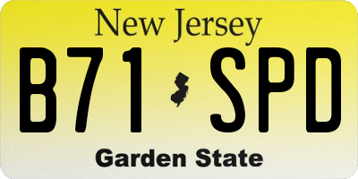 NJ license plate B71SPD