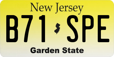 NJ license plate B71SPE