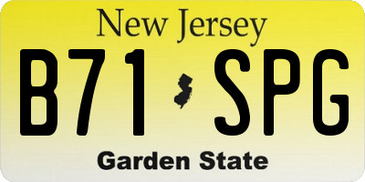 NJ license plate B71SPG