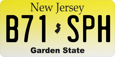 NJ license plate B71SPH