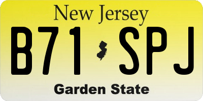 NJ license plate B71SPJ