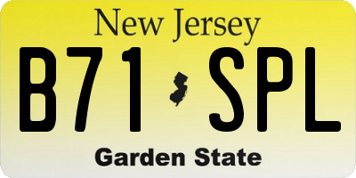 NJ license plate B71SPL