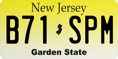 NJ license plate B71SPM