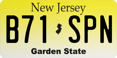 NJ license plate B71SPN