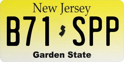 NJ license plate B71SPP