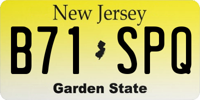 NJ license plate B71SPQ