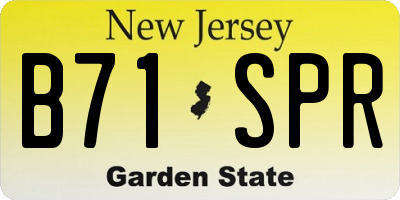 NJ license plate B71SPR
