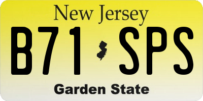 NJ license plate B71SPS