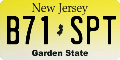 NJ license plate B71SPT