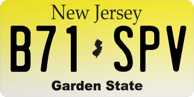 NJ license plate B71SPV