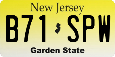 NJ license plate B71SPW