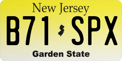 NJ license plate B71SPX