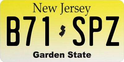 NJ license plate B71SPZ