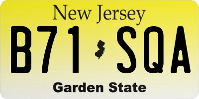 NJ license plate B71SQA