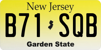 NJ license plate B71SQB