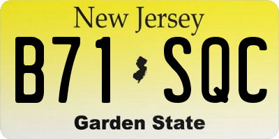 NJ license plate B71SQC