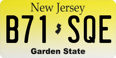 NJ license plate B71SQE