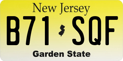 NJ license plate B71SQF