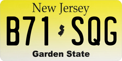 NJ license plate B71SQG