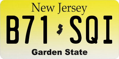 NJ license plate B71SQI