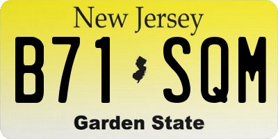 NJ license plate B71SQM
