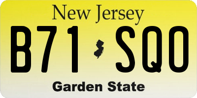 NJ license plate B71SQO