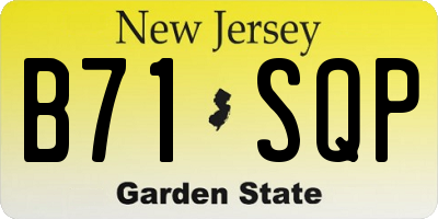 NJ license plate B71SQP