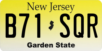 NJ license plate B71SQR