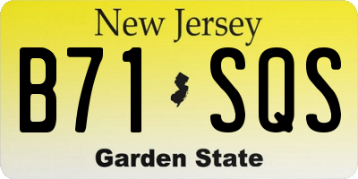 NJ license plate B71SQS