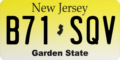 NJ license plate B71SQV